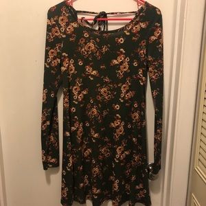 Long Sleeve Floral Mini Dress